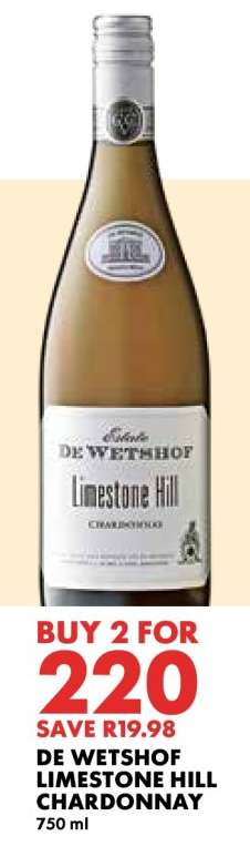 DE WETSHOF LIMESTONE HILL CHARDONNAY