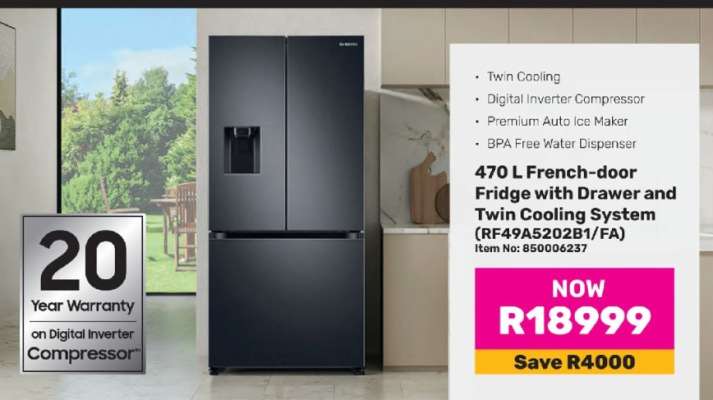 470 L French-door Fridge with Drawer and Twin Cooling System