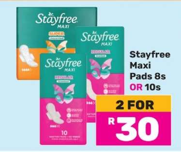 Stayfree Maxi Pads 8s or 10s