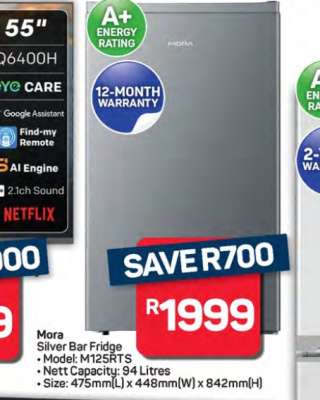 Mora Silver Bar Fridge