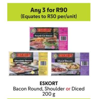 ESKORT Bacon Round, Shoulder or Diced 200 g
