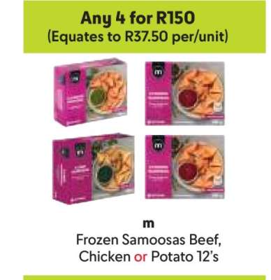 Frozen Samoosas Beef, Chicken or Potato 12's