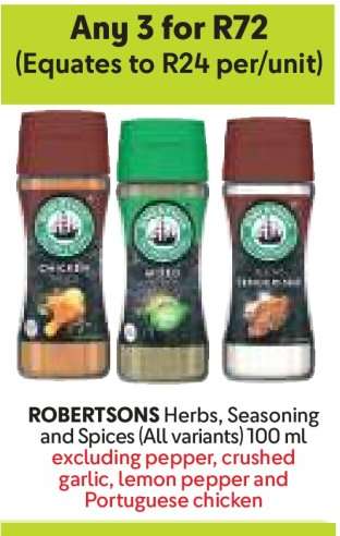 ROBERTSONS Herbs, Seasoning and Spices