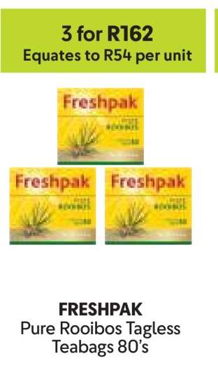 FRESHPAK Pure Rooibos Tagless Teabags 80's