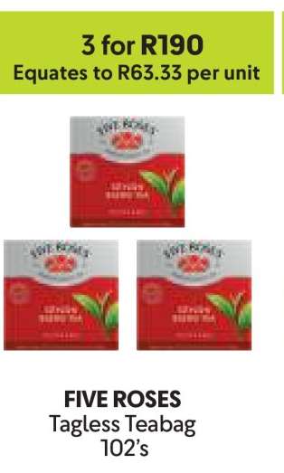 FIVE ROSES Tagless Teabag 102's