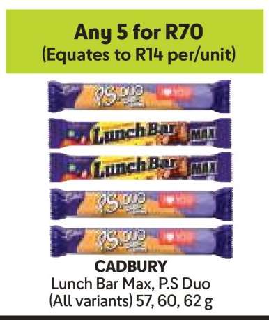 CADBURY Lunch Bar Max, P.S Duo