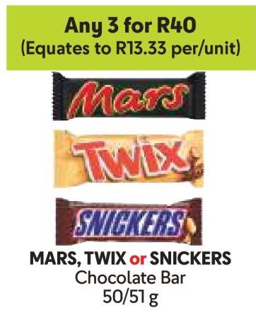 MARS, TWIX or SNICKERS