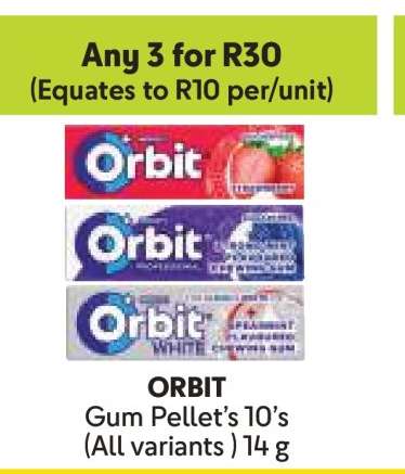 ORBIT Gum Pellet’s 10’s