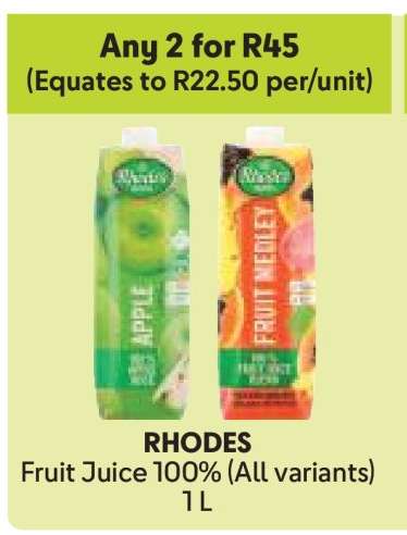 RHODES Fruit Juice 100% (All variants) 1 L