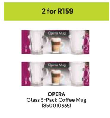 OPERA Glass 3-Pack Coffee Mug