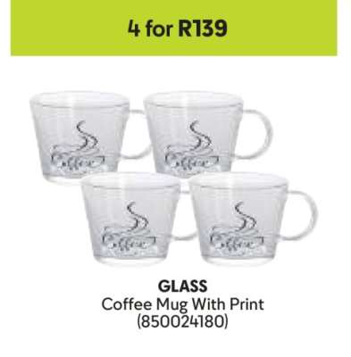 GLASS Coffee Mug With Print