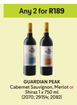 GUARDIAN PEAK Cabernet Sauvignon, Merlot or Shiraz