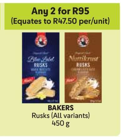 BAKERS Rusks (ALL variants)