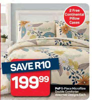 PnP 5-Piece Microfibre Double Comforter
