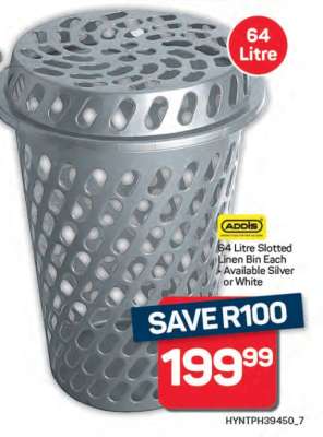 64 Litre Slotted Linen Bin