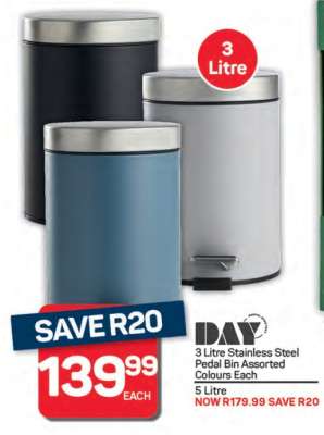 3 Litre Stainless Steel Pedal Bin