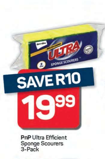 PnP Ultra Efficient Sponge Scourers 3-Pack