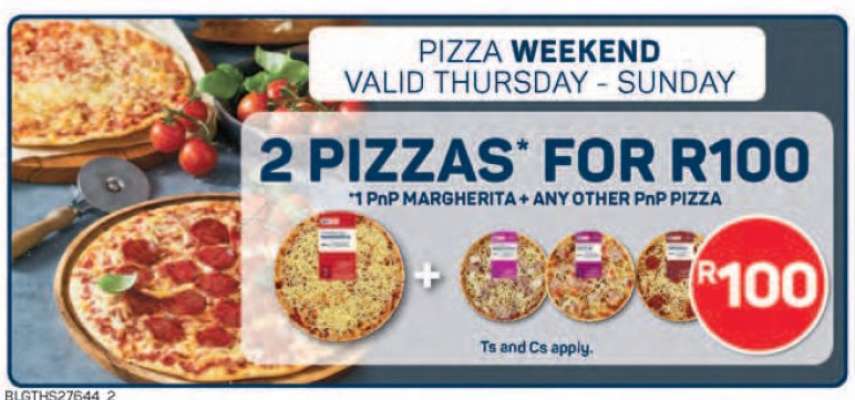 2 PIZZAS FOR R100