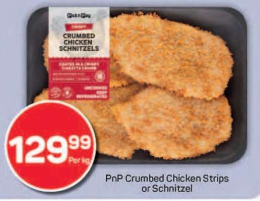 PnP Crumbed Chicken Strips or Schnitzel