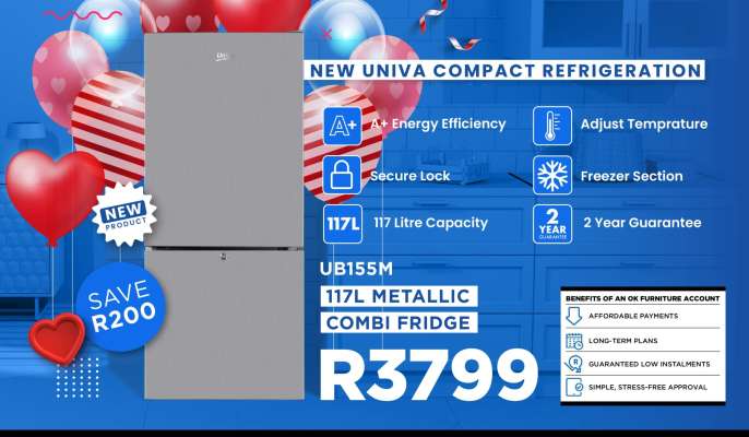 UB155M 117L Metallic Combi Fridge