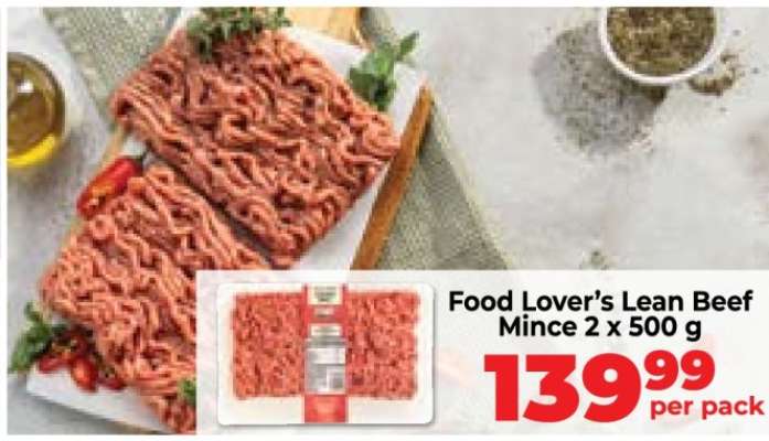 Food Lover's Lean Beef Mince 2 x 500 g