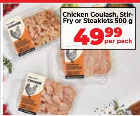 Chicken Goulash, Stir-Fry or Steaklets 500 g