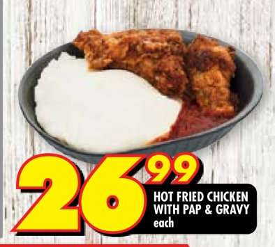 HOT FRIED CHICKEN WITH PAP & GRAVY
