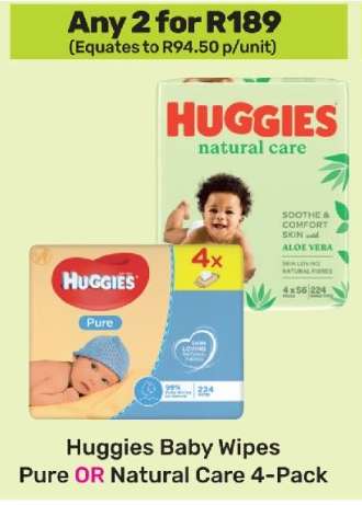 Huggies Baby Wipes Pure OR Natural Care 4-Pack