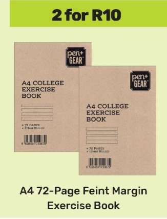 A4 72-Page Feint Margin Exercise Book