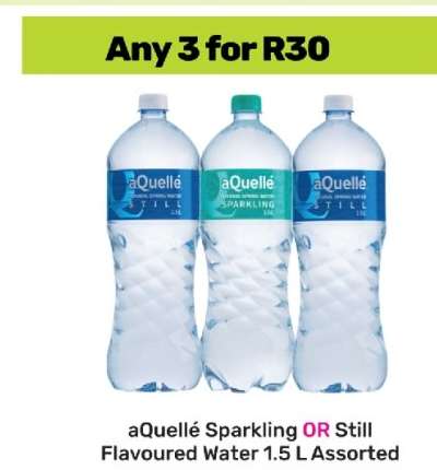 aQuellé Sparkling OR Still Flavoured Water 1.5 L Assorted
