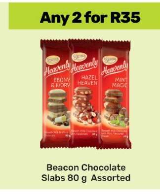 Beacon Chocolate Slabs 80 g Assorted