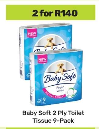 Baby Soft 2 Ply Toilet Tissue 9-Pack