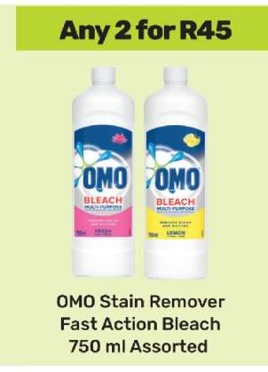 OMO Stain Remover Fast Action Bleach 750 ml Assorted