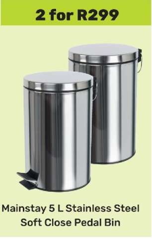 Mainstay 5 L Stainless Steel Soft Close Pedal Bin