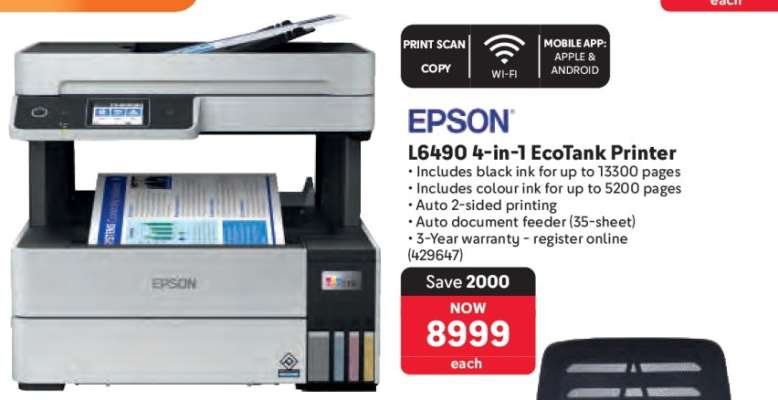 Epson L6490 4-in-1 EcoTank Printer
