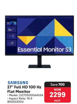 Samsung 27” Full HD 100 Hz Flat Monitor