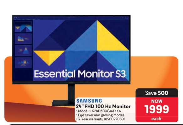 SAMSUNG 24” FHD 100 Hz Monitor