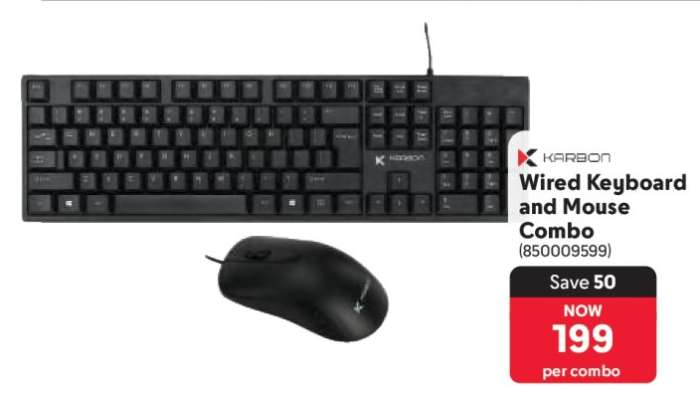 Karbon Wired Keyboard and Mouse Combo