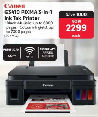 Canon G3410 PIXMA 3-In-1 Ink Tnk Printer