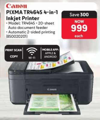 Canon PIXMA TR4645 4-in-1 Inkjet Printer
