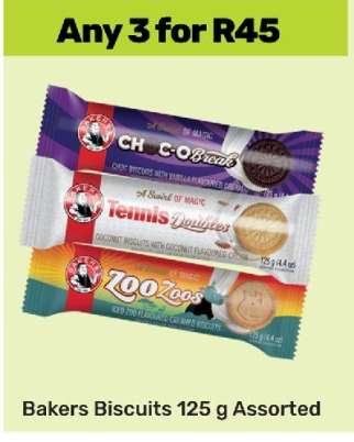 Bakers Biscuits 125 g Assorted