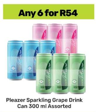 Pleazer Sparkling Grape Drink Can 300 ml Assorted