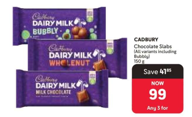 Cadbury Chocolate Slabs