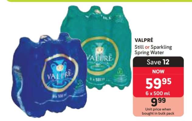 Valpré Still or Sparkling Spring Water