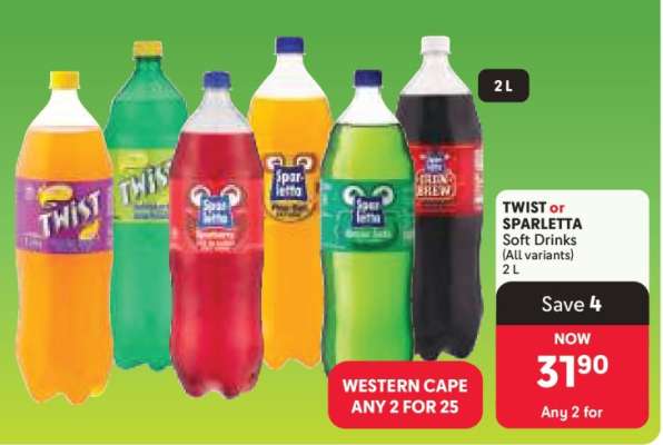 TWIST or SPARLETTA Soft Drinks