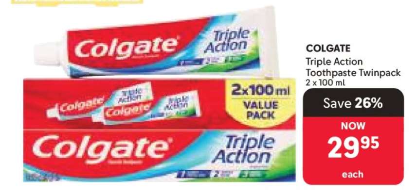 Colgate Triple Action Toothpaste Twinpack