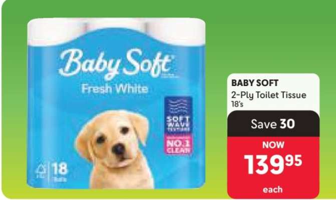 BABY SOFT 2-Ply Toilet Tissue 18's