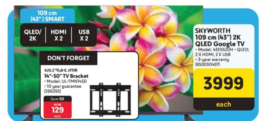 SKYWORTH 109 cm (43”) 2K QLED Google TV