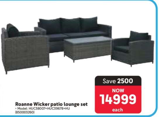 Roanne Wicker Patio Lounge Set
