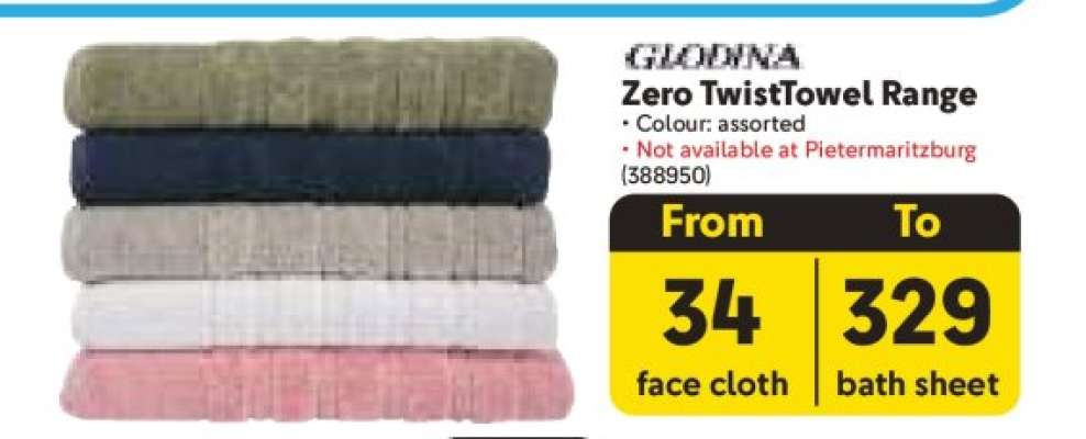 Glodina Zero Twist Towel Range